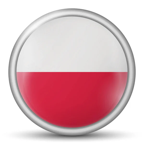 Стеклянный Шар Флагом Польши Круглая Сфера Иконка Шаблона Польский Национальный — стоковый вектор