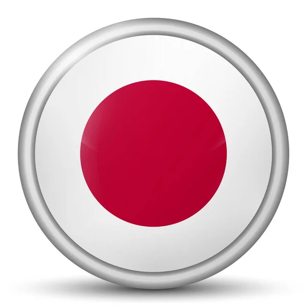 Glasboll Med Japans Flagga Rund Sfär Mallikon Japansk Nationalsymbol Glänsande — Stock vektor