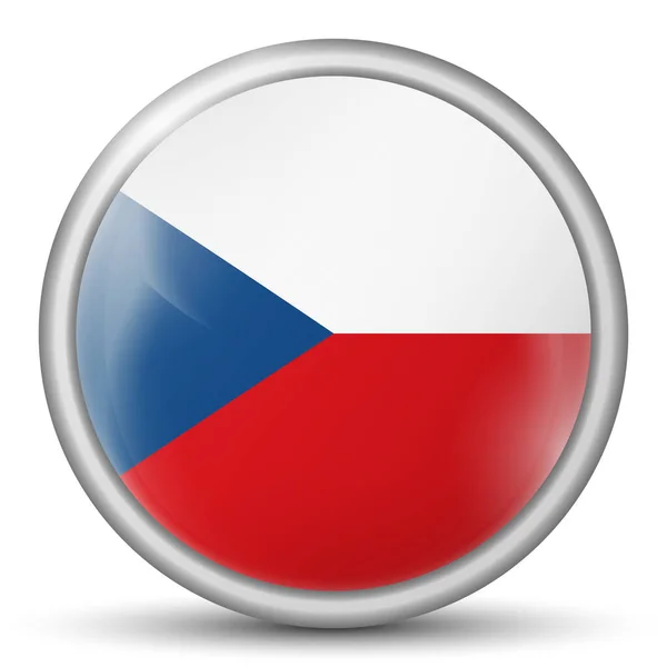 带有捷克共和国国旗的玻璃球 圆形球体 模板图标 国家象征 光滑逼真的球 3D抽象矢量插图突出白色背景 大泡泡 — 图库矢量图片