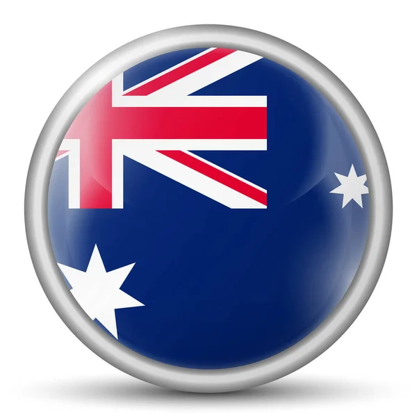 Bola Vidro Com Bandeira Austrália Esfera Redonda Ícone Modelo Símbolo — Vetor de Stock