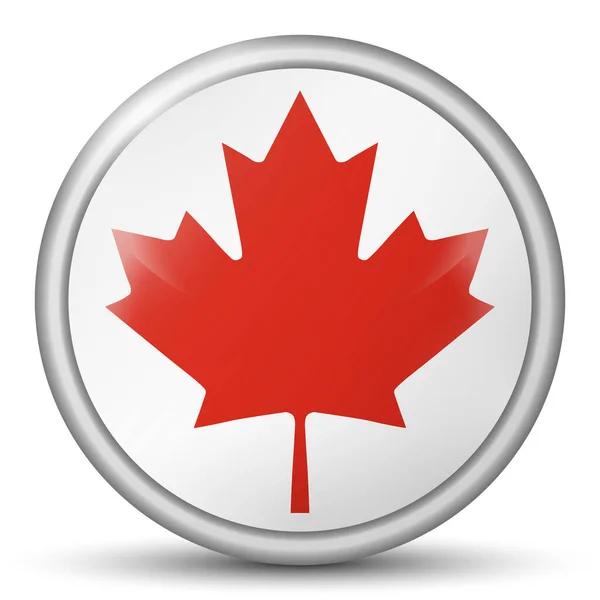 Стеклянный Шар Флагом Канады Круглая Сфера Иконка Шаблона Канадский Национальный — стоковый вектор