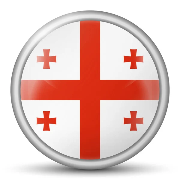 Стеклянный Шар Флагом Джорджии Круглая Сфера Иконка Шаблона Национальный Символ — стоковый вектор