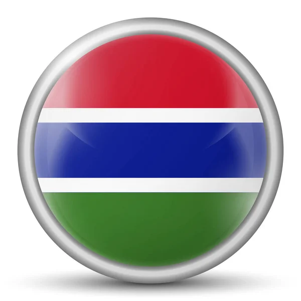 Bola Ligera Vidrio Con Bandera Gambia Esfera Redonda Icono Plantilla — Vector de stock