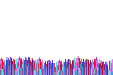 Dikey çizgilerle çizilmiş çok renkli tuval. Beyaz arka planda nakış süsü. Renkli iplik deseni. Vektör el yapımı grunge dokusu. Pankart, broşür, kartvizit ve davetiye için tasarım.