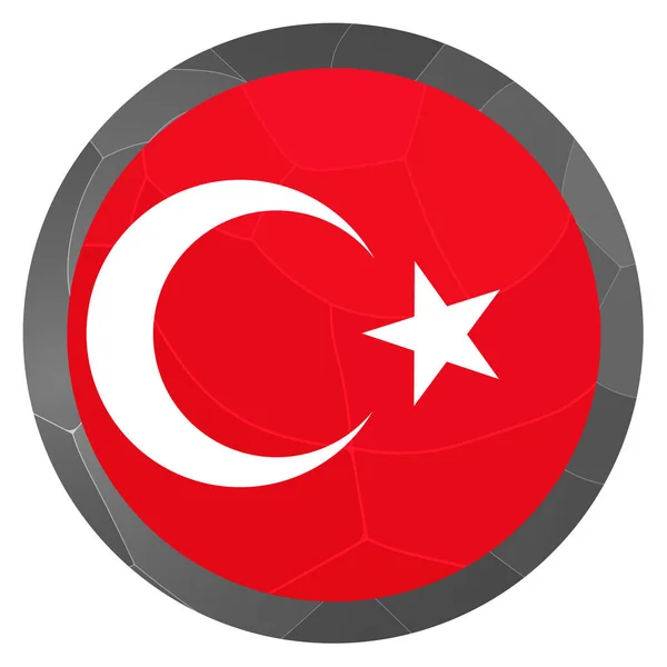 トルコの国旗がついたガラスボール 丸い球 テンプレートアイコン トルコの国民的シンボル 光沢のある現実的なボール 白い背景に強調された3D抽象的なベクトルイラスト 大きなバブル — ストックベクタ
