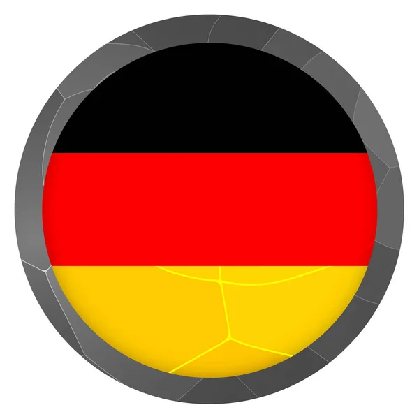 Bola Ligera Cristal Con Bandera Alemania Esfera Redonda Icono Plantilla — Vector de stock