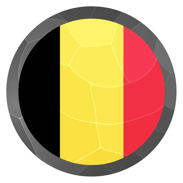ベルギーの国旗がついたガラスボール 丸い球 テンプレートアイコン ベルギーの国章 光沢のある現実的なボール 白い背景に強調された3D抽象的なベクトルイラスト 大きなバブル — ストックベクタ