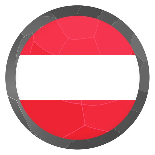 带有奥地利国旗的玻璃球 圆形球体 模板图标 奥地利的国家象征 光滑逼真的球 3D抽象矢量插图突出白色背景 大泡泡 — 图库矢量图片