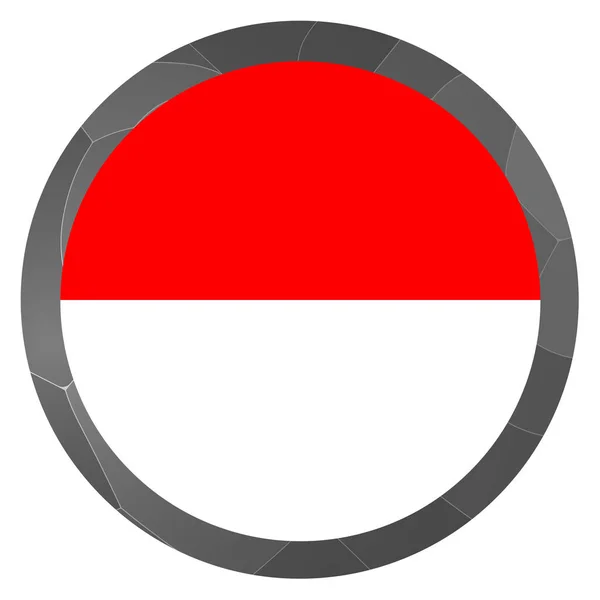 带有印度尼西亚国旗的玻璃球 圆形球体 模板图标 印度尼西亚的国家象征 光滑逼真的球 3D抽象矢量插图突出白色背景 大泡泡 — 图库矢量图片