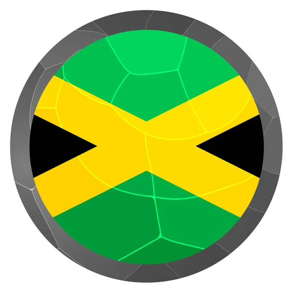 Bola Luz Vidro Com Bandeira Jamaica Esfera Redonda Ícone Modelo — Vetor de Stock
