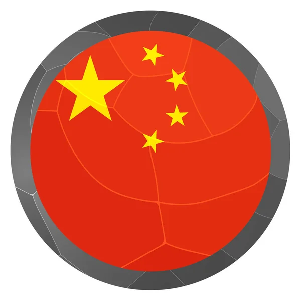 Glazen Lichtbal Met Vlag Van China Ronde Bol Sjabloon Icoon — Stockvector