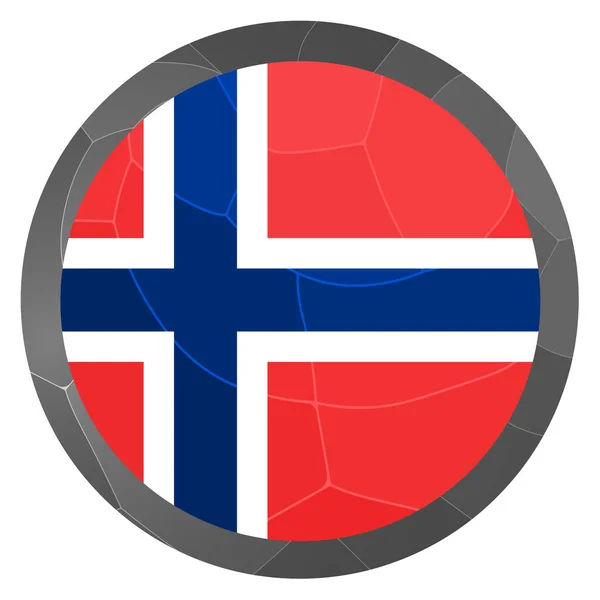 Glasboll Med Norges Flagga Rund Sfär Mallikon Norsk Nationalsymbol Glänsande — Stock vektor