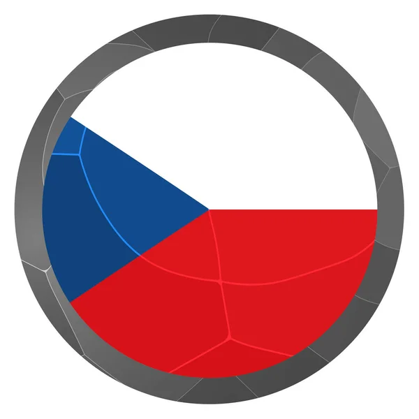 Boule Lumineuse Verre Avec Drapeau République Tchèque Sphère Ronde Icône — Image vectorielle