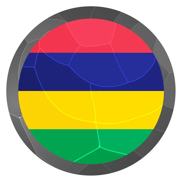 Bola Cristal Con Bandera Mauricio Esfera Redonda Icono Plantilla Símbolo — Vector de stock