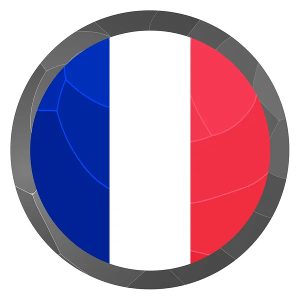 Boule Lumineuse Verre Avec Drapeau France Sphère Ronde Icône Modèle — Image vectorielle