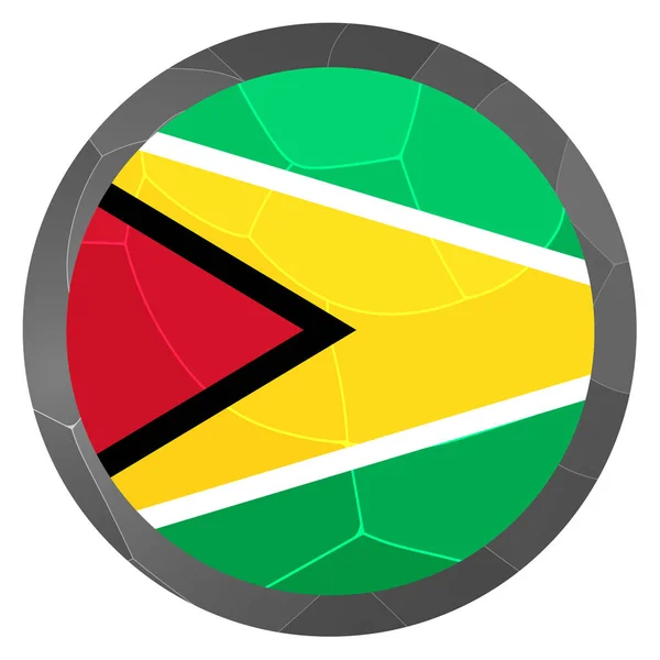 Skleněná Kulička Vlajkou Guyany Kulatá Koule Ikona Šablony Národní Symbol — Stockový vektor