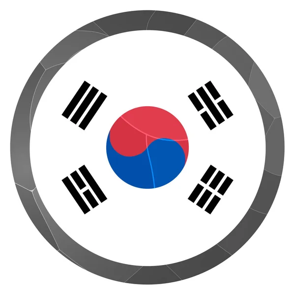 Glasboll Med Koreas Flagga Rund Sfär Mallikon Koreansk Nationalsymbol Glänsande — Stock vektor