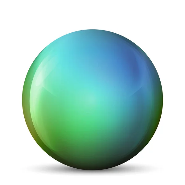 Boule Verre Verte Perle Précieuse Boule Réaliste Brillante Illustration Vectorielle — Image vectorielle