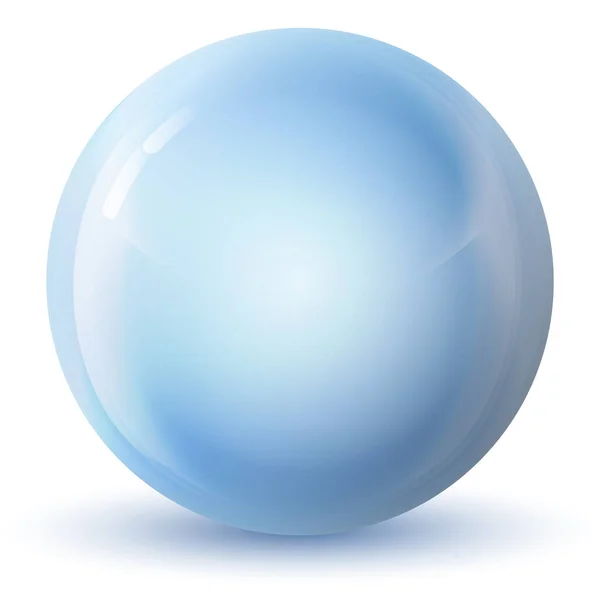 Glazen Blauwe Bal Kostbare Parel Glanzende Realistische Bal Abstracte Vector — Stockvector