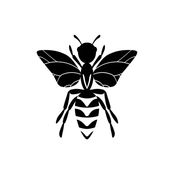 Tecknad Söt Bee Maskot Bin Flyger Liten Geting Beskriv Den — Stock vektor