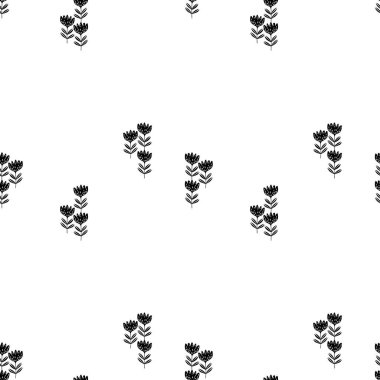 Geleneksel halk sanatları süslerine dayanan kusursuz çiçek desenleri. Beyaz arka planda siyah çiçekler. İskandinav tarzı. İsveç İskandinav tarzı. Kumaş, tekstil, duvar kağıdı için vektör illüstrasyonu. 