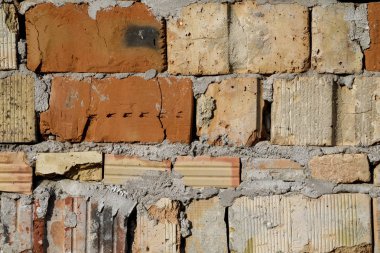 Kırmızı tuğla duvar yüzey dokusu