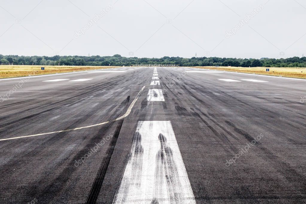 Concrete asphalt airport runway