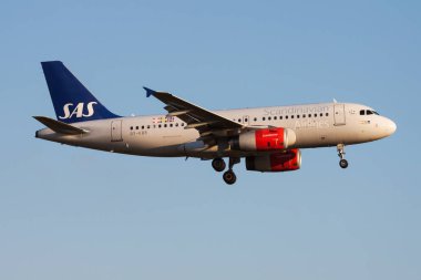 İskandinav Havayolları Airbus A319 Oy-Kbr yolcu uçağı Frankfurt Havaalanı'na iniş