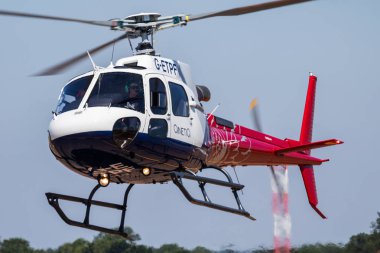 Qinetiq Airbus Helicopters Eurocopter H125 G-Etpf helikopteri Riat Royal International Air Tattoo 2018 airshow için iniş ve varış