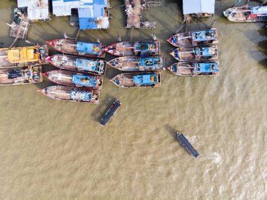 balıkçı köyünde havadan görünüm