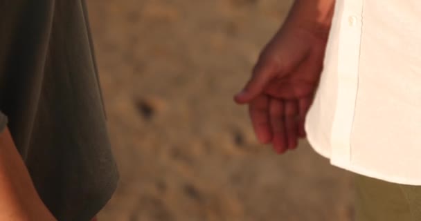 Man Holds Woman Hands Close Hands — Stock Video