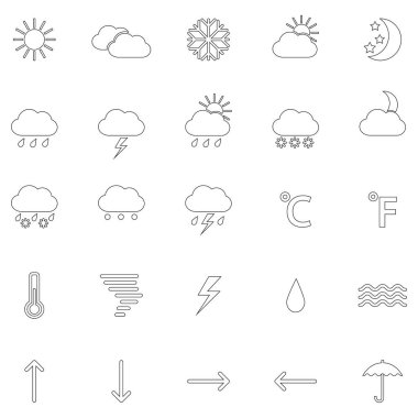 Hava simgeler, vektör çizim kıvrımlarına kümesi