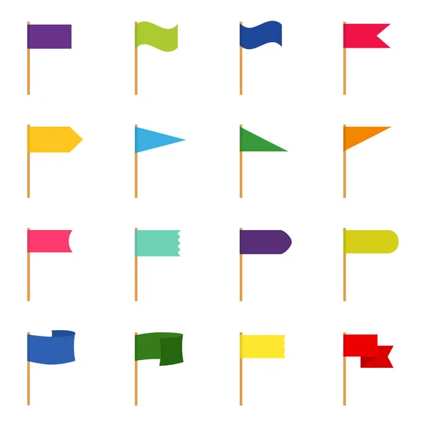 Ensemble Icônes Drapeaux Couleur Illustration Vectorielle — Image vectorielle