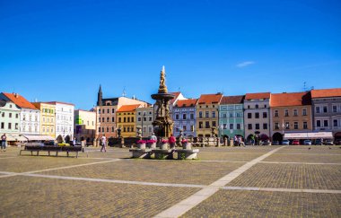 Cental Şehir Meydanı, Ceske Budejovice, Çek Cumhuriyeti. 18 Haziran 201