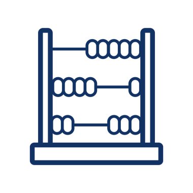 Beyaz arkaplanda abaküs simgesi, vektör illüstrasyonu