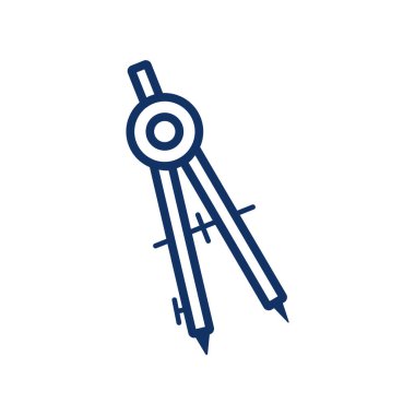 Beyaz arkaplan üzerindeki pusula simgesi, bölücü simgesi, vektör illüstrasyonu