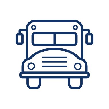 Beyaz arkaplanda okul servisi simgesi, vektör illüstrasyonu