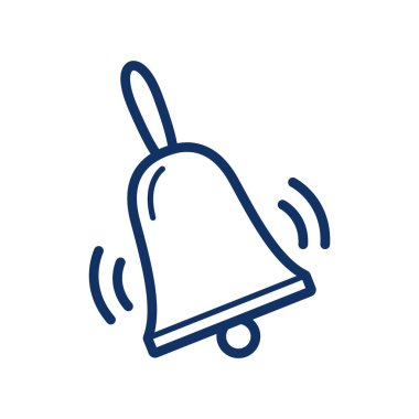 Beyaz arkaplanda çan simgesi, vektör illüstrasyonu