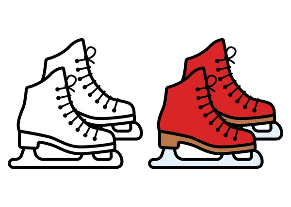 Ícone Patins Fundo Branco Ilustração Vetorial — Vetor de Stock