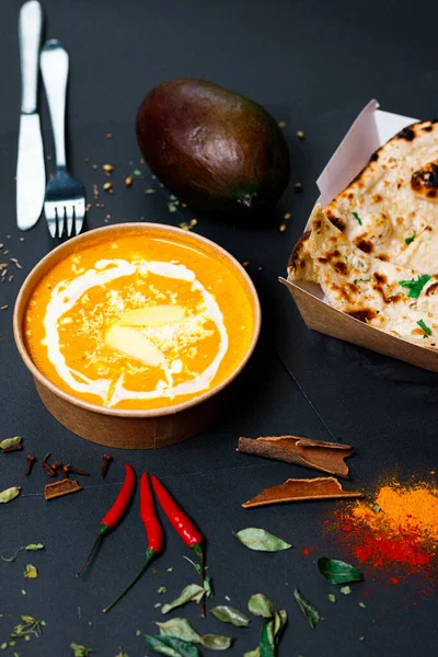 Indian food and spicy spices, stylish photos for the menu — Stock Photo, Image