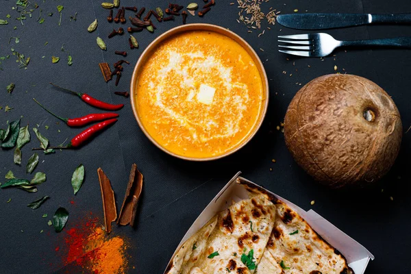 Indian food and spicy spices, stylish photos for the menu — Stock Photo, Image