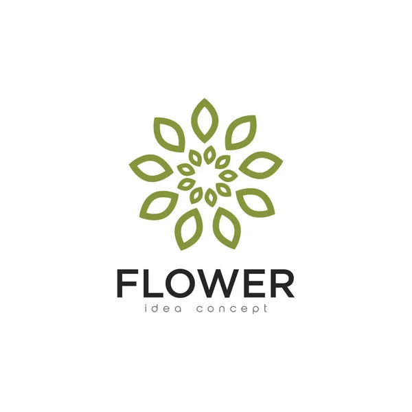 Yaratıcı Çiçek Kavramı Logo Tasarım Şablonu — Stok Vektör