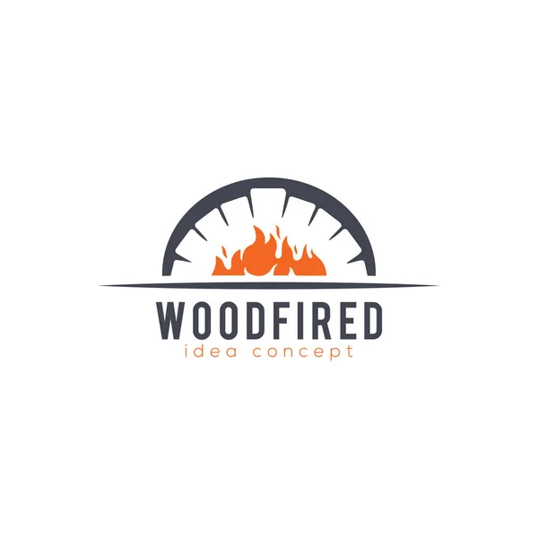 Creative Firewood Ugn Och Vedeldade Concept Logo Design Mall — Stock vektor