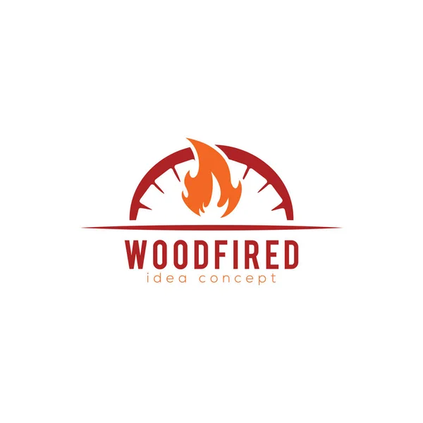 Creative Firewood Cuptor Lemn Concediat Concept Logo Design Șablon — Vector de stoc