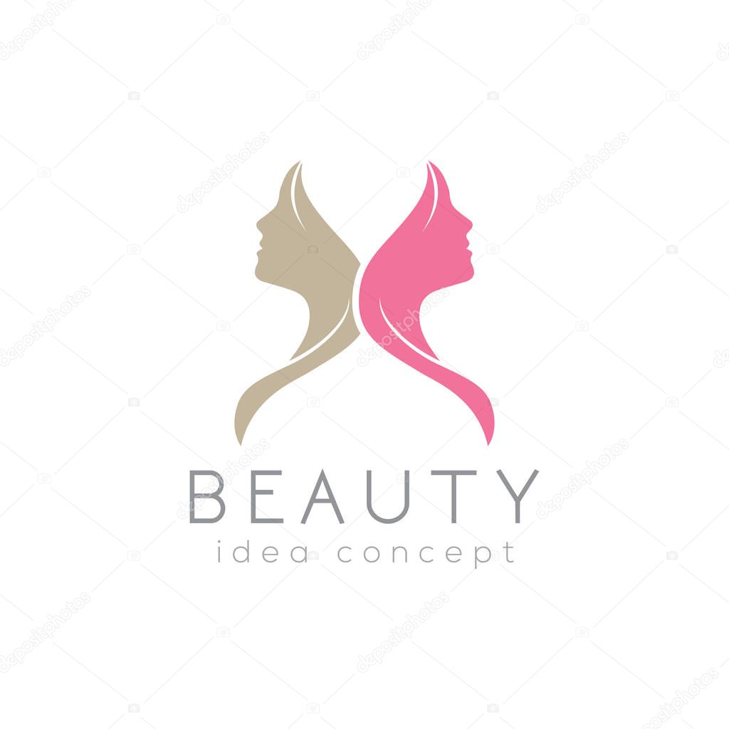 Creative Beauty Concept Logo Design Template