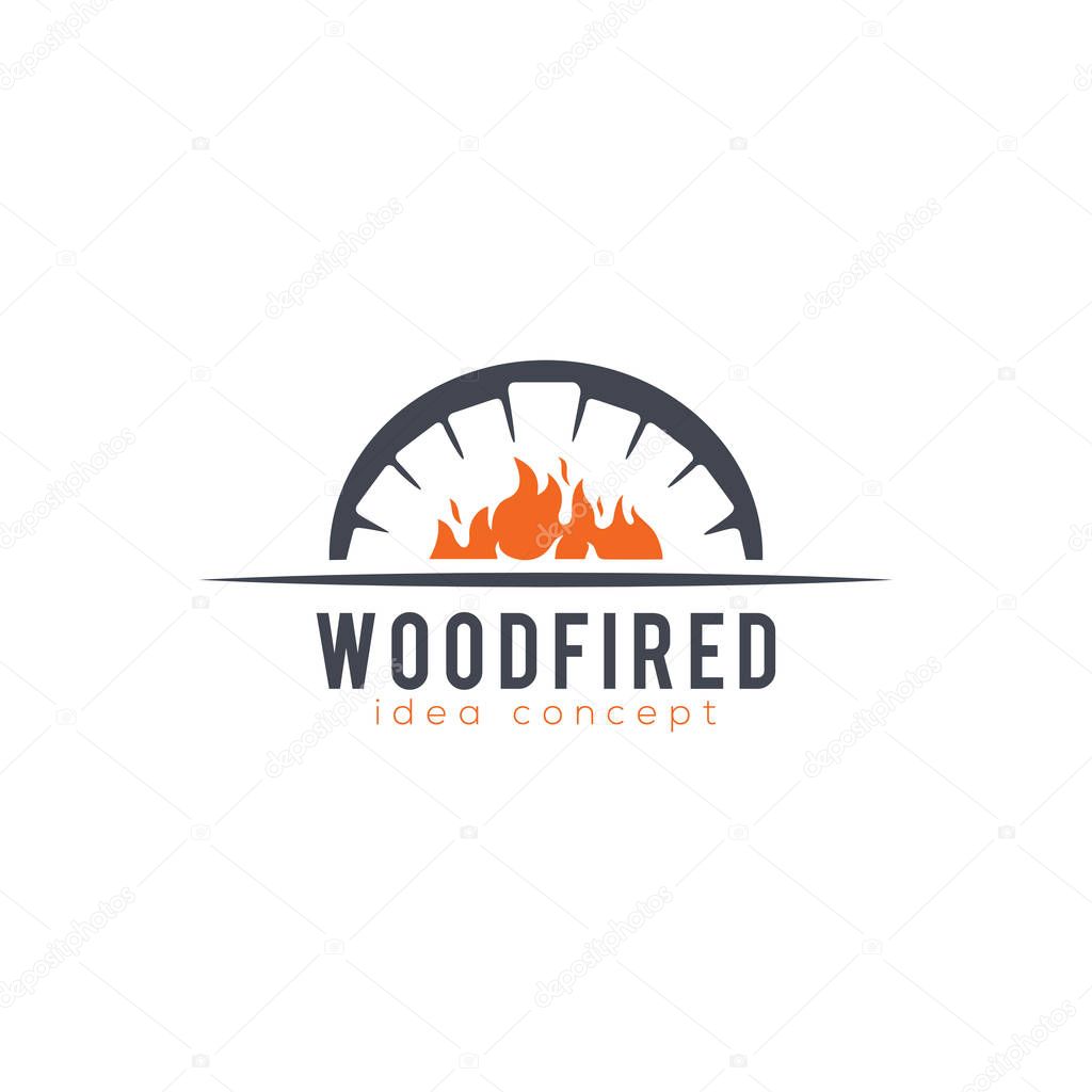 Creative Firewood Oven and Wood fired Concept Logo Design Template