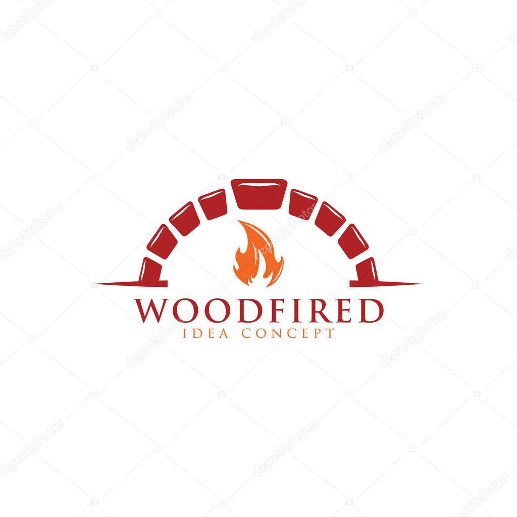 Creative Firewood Oven and Wood fired Concept Logo Design Template