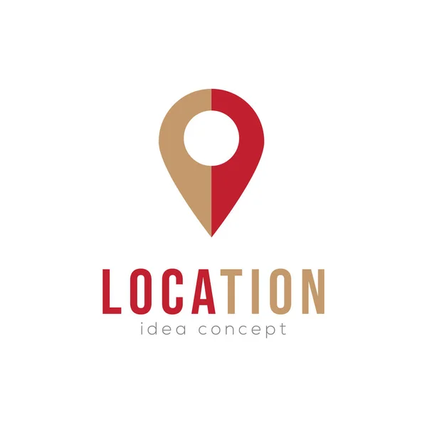 Creative Location Map Concept Logo Design Template — Stock Vector