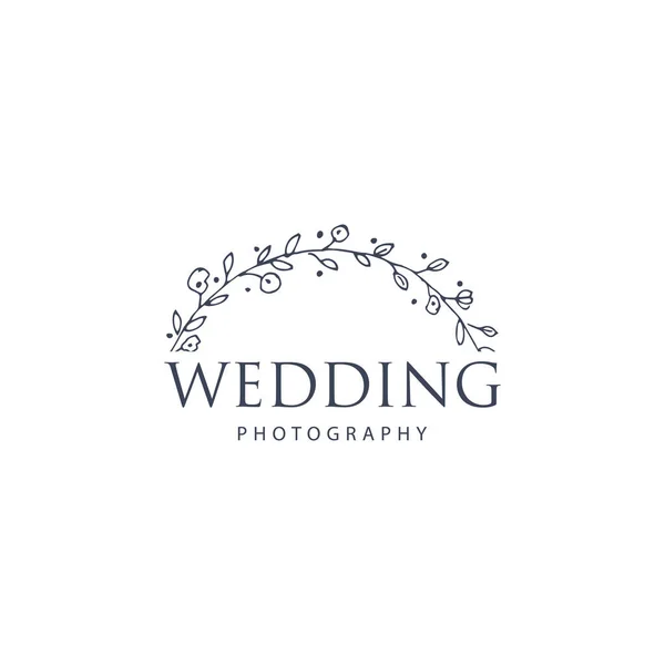 Kreatives Florales Konzept Logo Vorlage Hochzeitsfotografie — Stockvektor