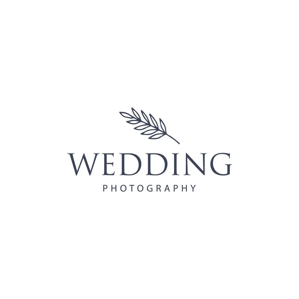 Creative Floral Concept Logo Template Wedding Photography — Stock Vector